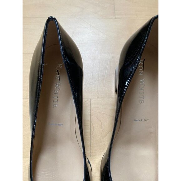 Ron White "Lizbeth" square toe block heel BNWT Italy black pump patent - Picture 3 of 9